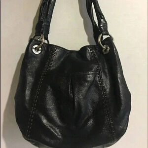 B. Makowsky Black leather hobo leather